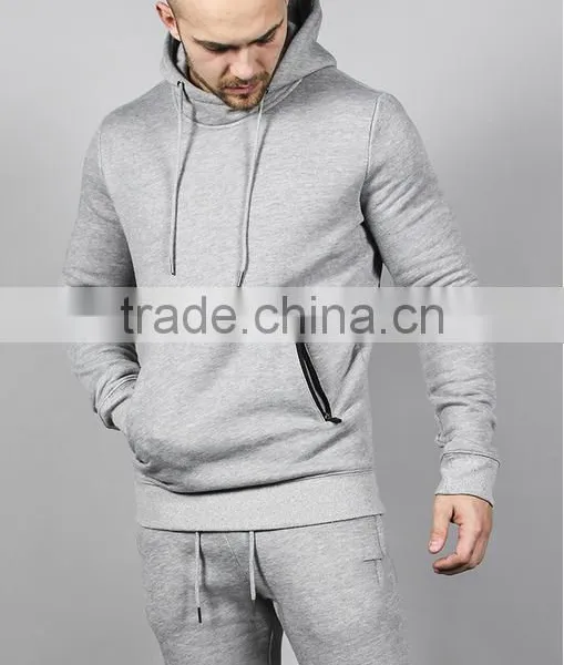 Men's Heather Gray Sweatshirts High Quality Hoodies Gym Tracksuit photo-3