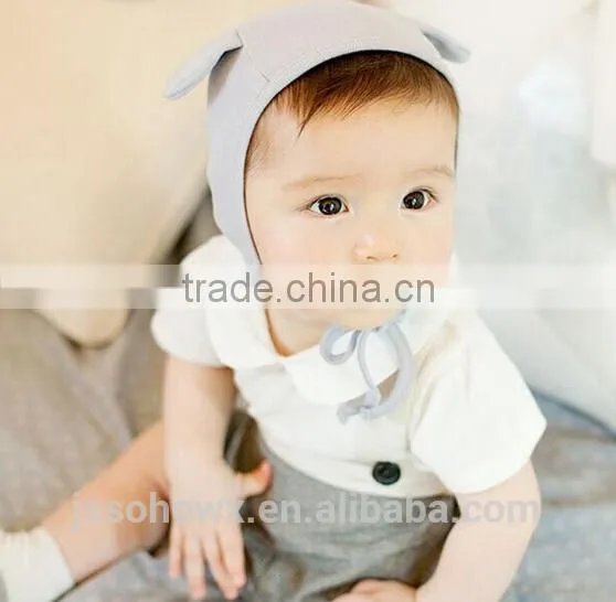3 Colors In, Cute Rabbit Design, Baby Cotton Hat, Plain Cotton Baby Hats photo-2