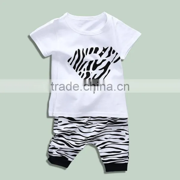 Wholesale Summer Cotton Printing Boys Kids t Shirt With Pants Set photo-3