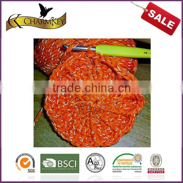 Charmkey Acrylic Knitting Yarn Polyester Blend Yarn Reflective Yarn for Knitting Women Hair Band photo-5
