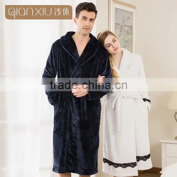 2017 New Deisgn Qianxiu Winter Men Women Wholesale Bathrobe photo-2
