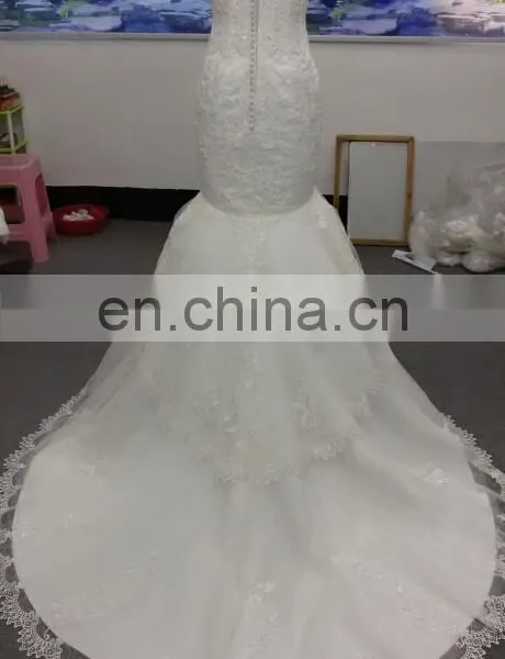 EBX-53 Backless Lace and Two Layer Skirt Wedding Dress photo-2