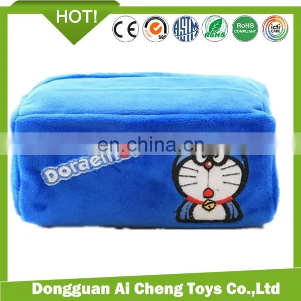 Cartoon Animal Pattern Plush Tissue Box Fabric Tissue Holder Cover for Home and Car Decoration