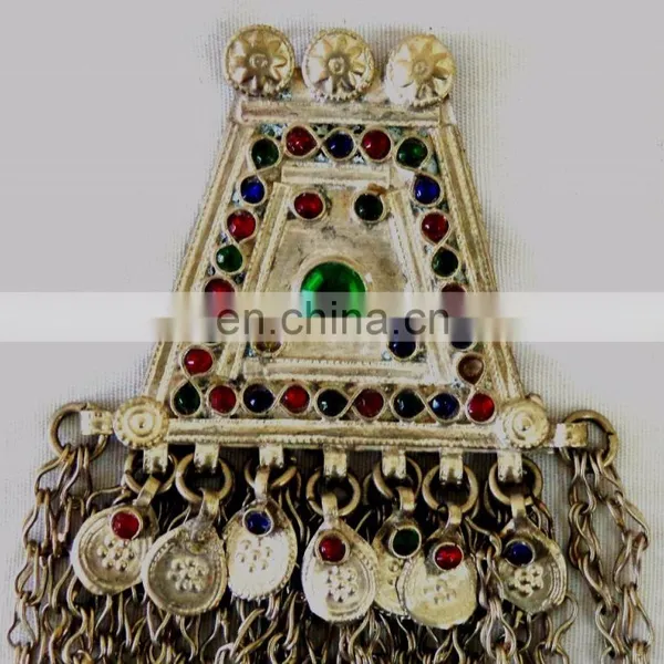 Afghani Silver Plated Necklace-Tribal Handmade Vintage Pendant photo-2