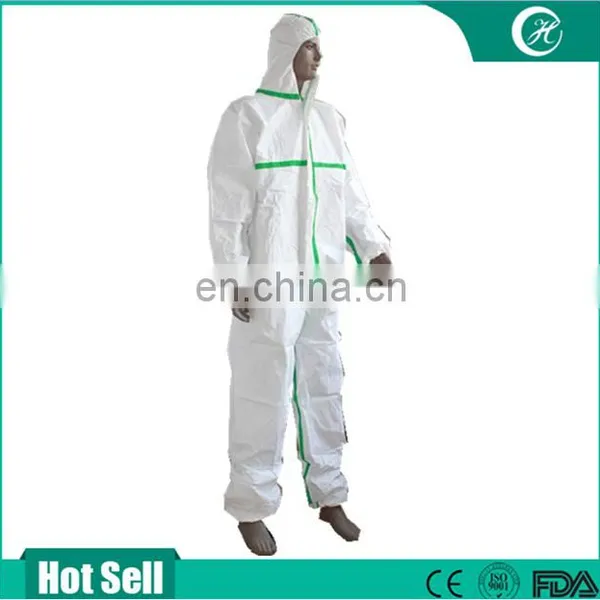 Waterproof Green Seal Strip Safety Disposable Coverall photo-6