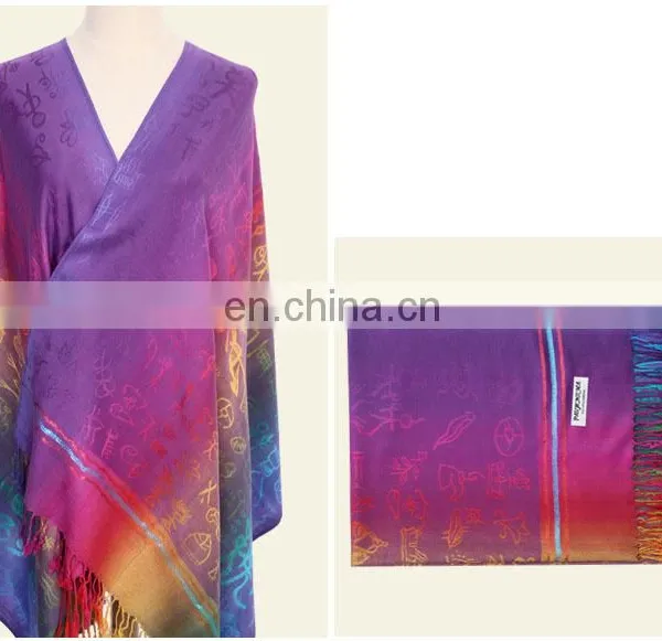 Many In Stock/Custom-make Your Own Design Jacquard Knitted Wool Scarf Pashmina Shawl photo-4