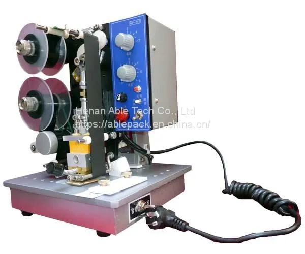 HP241B hot stamping coding machine  to print the batch number on paper , plastic