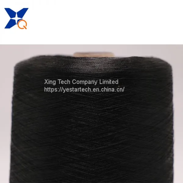Carbon Conductive Nylon Filaments 20D Intermingled With 75D Black FDY Polyester Filament 2plies Yarn for Embroiderring-XTAA040 photo-5