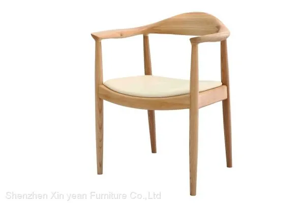 Wood Kennedy Chair With Genuine Leather Seat Cushion Chairs for Desk Large Oak Dining Sets photo-2