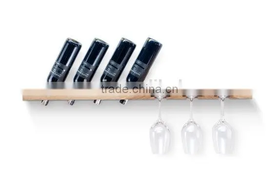 Custom Made Solid Wooden Wine Holder With Wine Glasses photo-4
