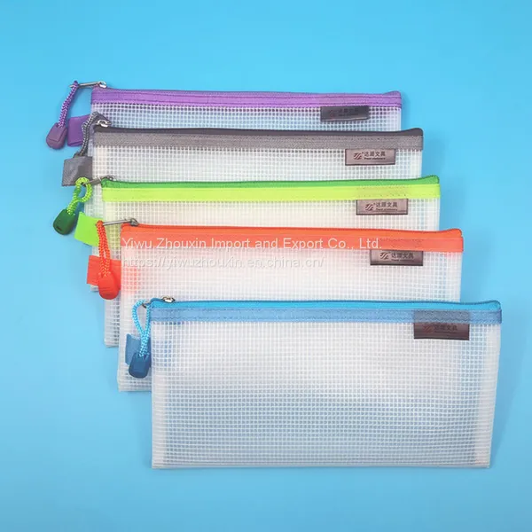 Waterproof A4 A5 A6 Transparent Mesh Zipper Bag is Thick and Soft Without Deformation photo-3