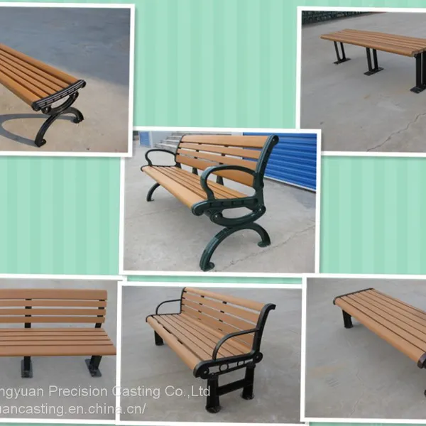 Outdoor Bench Garden Chair Recycled Plastic Garden Bench HDPE Park Chair Aluminum Legs