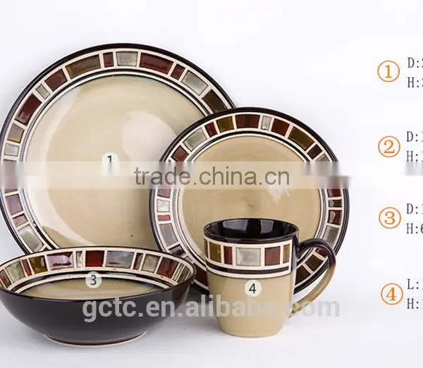 16 Pcs Dinnerware Set With Mosaic Design photo-6