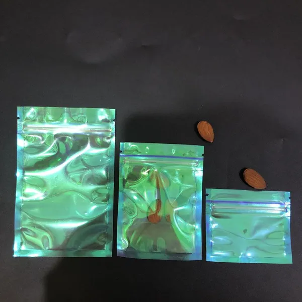 Gold Color Gift Cosmetic Bag Plastic Transparent Packaging Bags Clear Holographic Eyelash Packaging