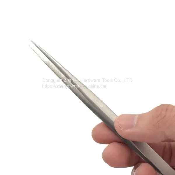 Stainless Steel Precision Sandblasting Tweezers Extremely Fine Pointed Straight Elbow IC Chip Electronic Super Hard Tweezers Clamp SS-11 Tweezers photo-3