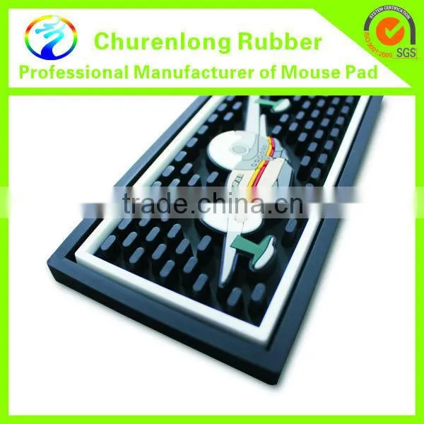 3D Custom Emdossed Logo Soft Pvc Bar Runner/bar Drink Rail Mat photo-5