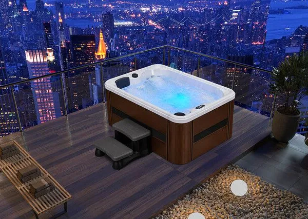 High-end 2 Person Rectangular Backyard Swimming Pool, With Balboa Hot Tub Spa Outdoor Hot Spring Villa photo-1
