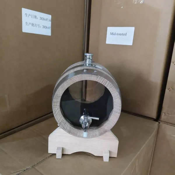 Oak Barrel With Viewing Window - 10L Volume, 100% Natural Oak, Silicone Gasket, 2mm Thick Staves photo-5