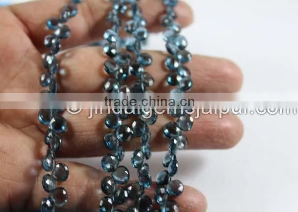 Wholesale London Blue Topaz Faceted Heart Beads photo-3