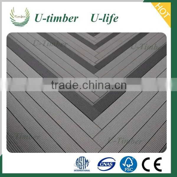 100% Recycycled Engineered Wood Composite Thermowood Decking photo-4