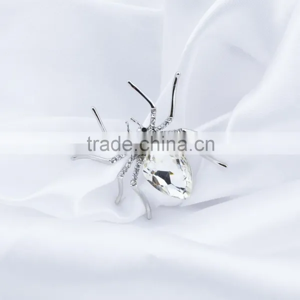 Transparent Crystal Brooch Rhinstone Silver Animal Spider Brooch Fashion Brooch photo-3
