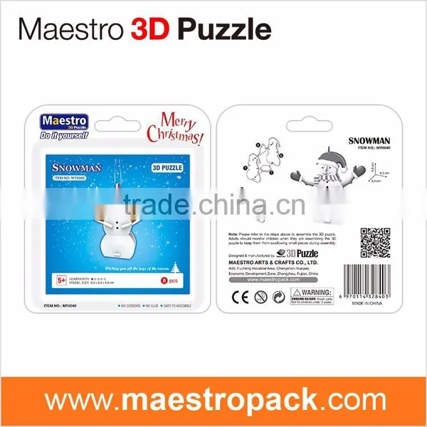 8PCS New Year Ornament 3d Puzzle Snowman photo-3