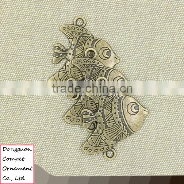 Wholesale Zinc Alloy Green Bronze Clown Fish Tropical Fish Pendant photo-3