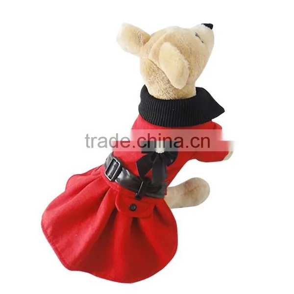 High Collar Large Skirt Dog Wool Coat Fit for Spring Autumn and Winter photo-5