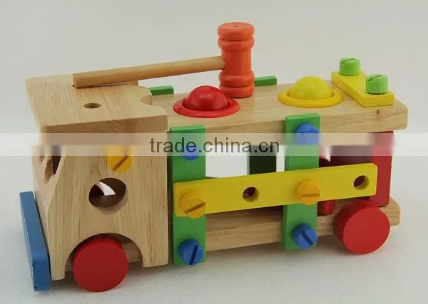 Wooden Screw Car Pounding Toy