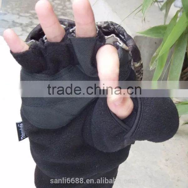 Camouflage Warm Shoot Half Finger Out Gloves photo-4