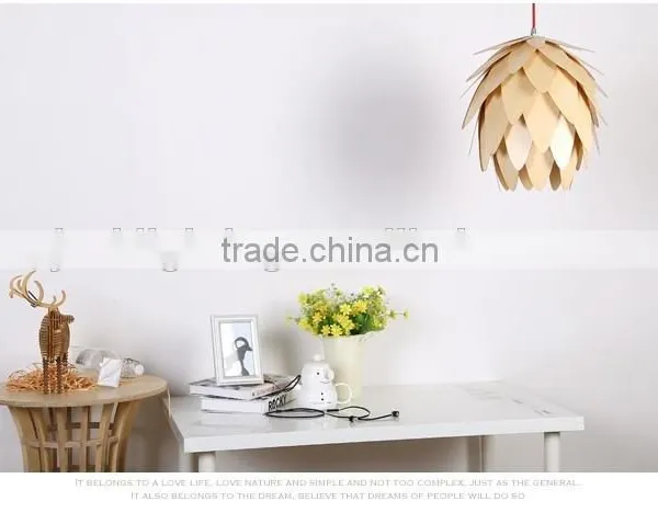 Wooden LED Pendant Light JK-8005B-29 2016 New Design Artichoke Wooden Bamboo Pendant Lighting photo-2