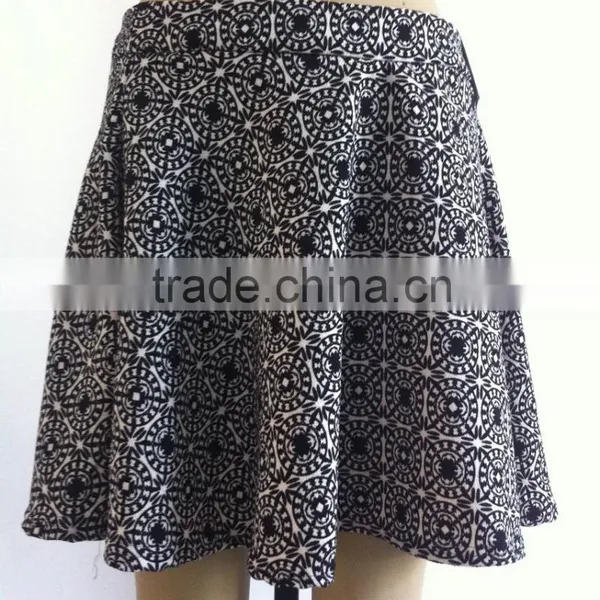 Ladies Ruffle Printed Latest Design High Waist Skirt