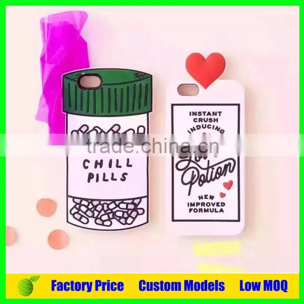Custom Chill Pills 3d Silicone Mobile Phone Case Cover Iph 5s 6 6plus Cell Phone Back Cover Case Quality Choice photo-2