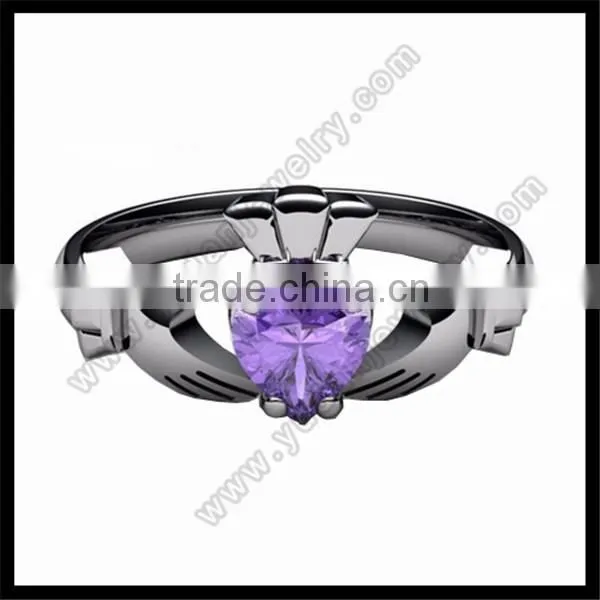 Custom Sapphire Claddagh Ring photo-3