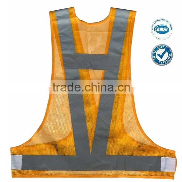 Mesh Safety Vest With Grey Reflective Tape photo-2
