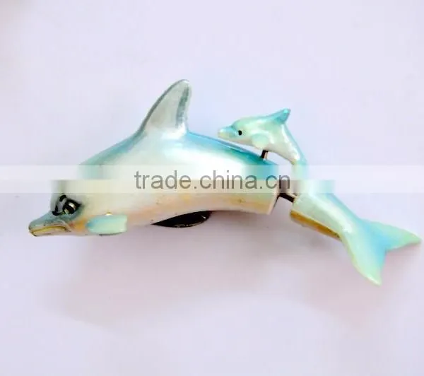 5.5 Inch Plastic Pearl Powder Dolphin Fridge For Magnets, Beach Souvenir Magnet photo-4
