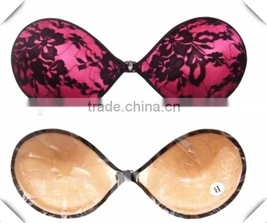 Sponge Lingerie For Curvy Women Cleavage Bras With Black Lace Cover photo-5