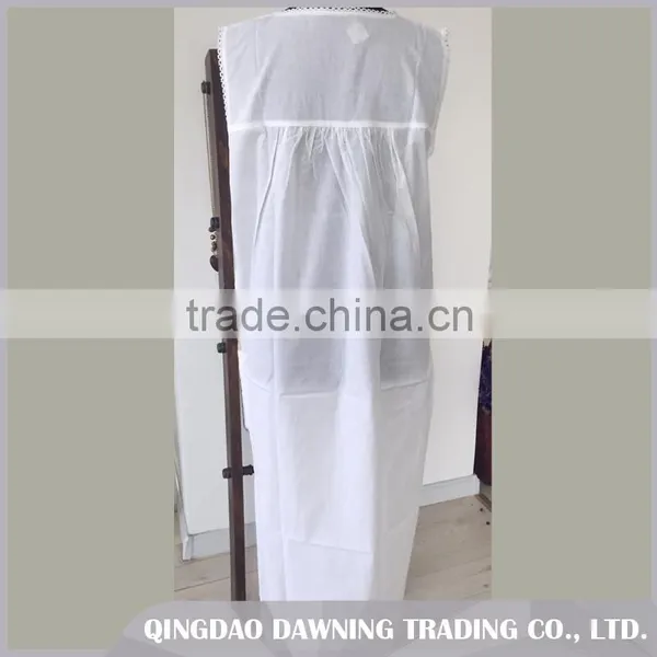 Fine Price White Cotton Sleepwear Women Nightgown photo-2