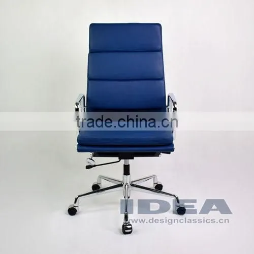 Replica EA219 Charles High Back Office Chair - Navy Blue Color Genuine Leather photo-2