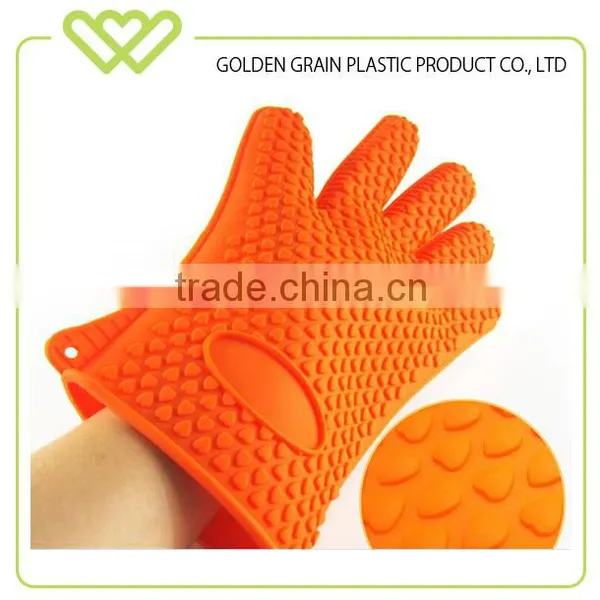 Heat Resistant Softtextile Silicon Kitchen Bbq Gloves With 5 Fingers Quality Choice photo-2