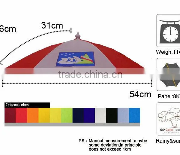 Cheap Promotional Umbrella Hats Fashion Summer and Winter Hard Hat Umbrella 12" X 8K Football Fan Umbrella Hat photo-4