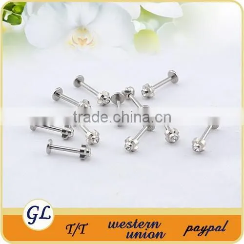 Wholesale Body Piercing Jewelry Double Jeweled Flower Labret Studs photo-6