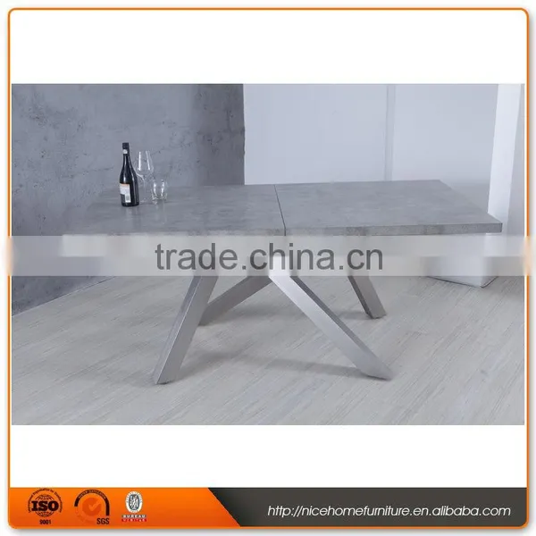 Latest Designs Stainless Steel Marble Wooden Dining Table and Leather Chair photo-3