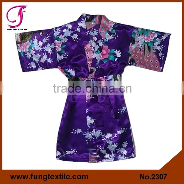 2314 Children Peacock Satin Robe photo-6