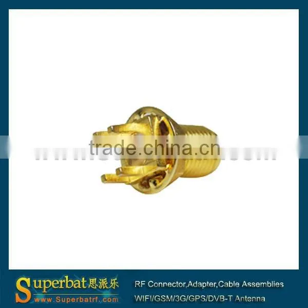 RP-SMA End Launch Jack(male Pin) Bulkhead PCB Mount Fme Male to Sma Female