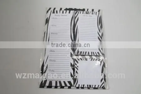 Note pad with backer board, 3 note pad set, well-designed note pad