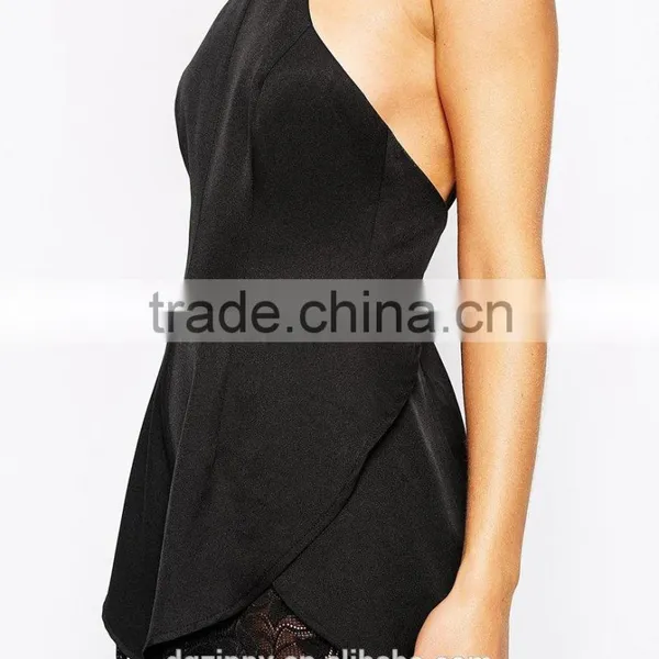 Fashion Clothing Jumpsuit With Lace Trim photo-3