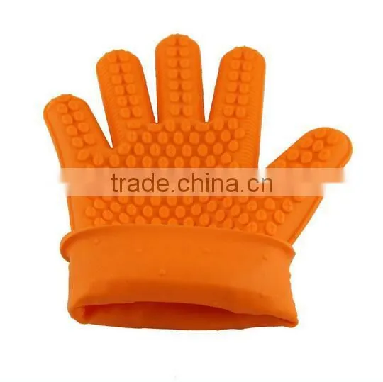 High Quality Kitchen Heat Resistant Silicone Glove/ Oven Pot Holder Baking BBQ Cooking Mitts photo-4