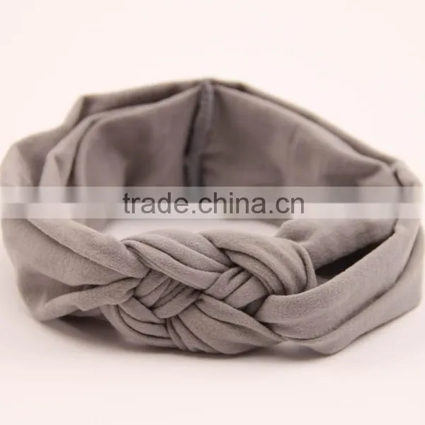Fashion Bow Tie Plain Cotton Headwrap, photo-2