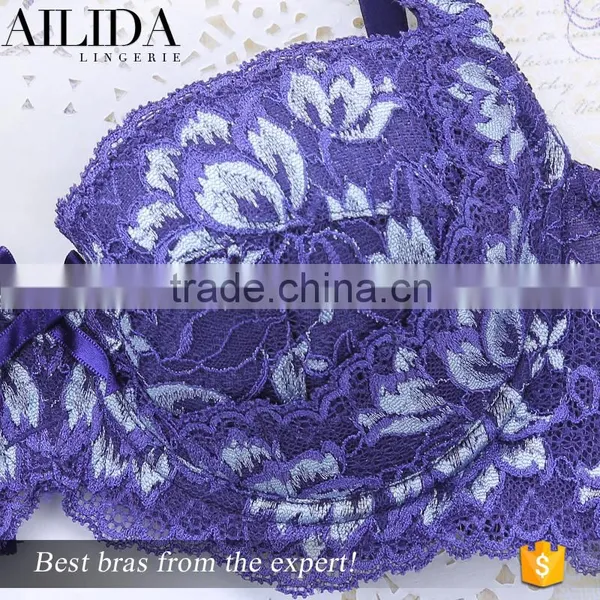 TOP Grade Breathable Bra Customized Logo Embroided Padded Ladies Romantic Bra photo-5